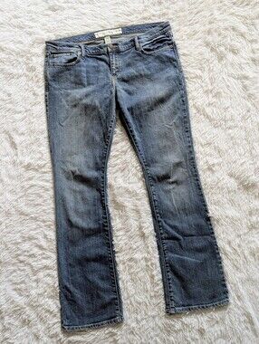 Abercrombie & Fitch Women's Boot Cut Jeans in Dark Wash Blue